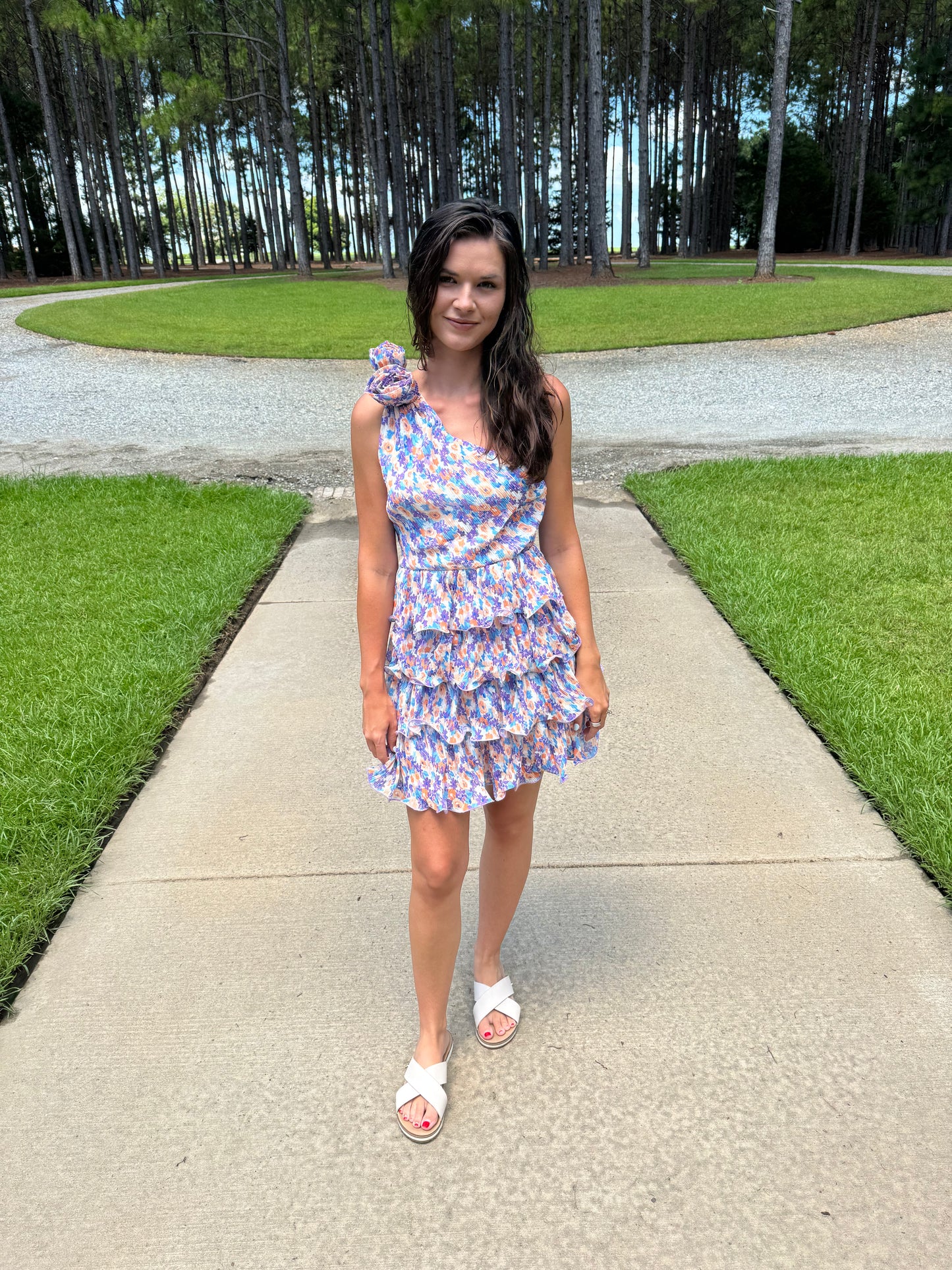 Purple Floral Cocktail Dress