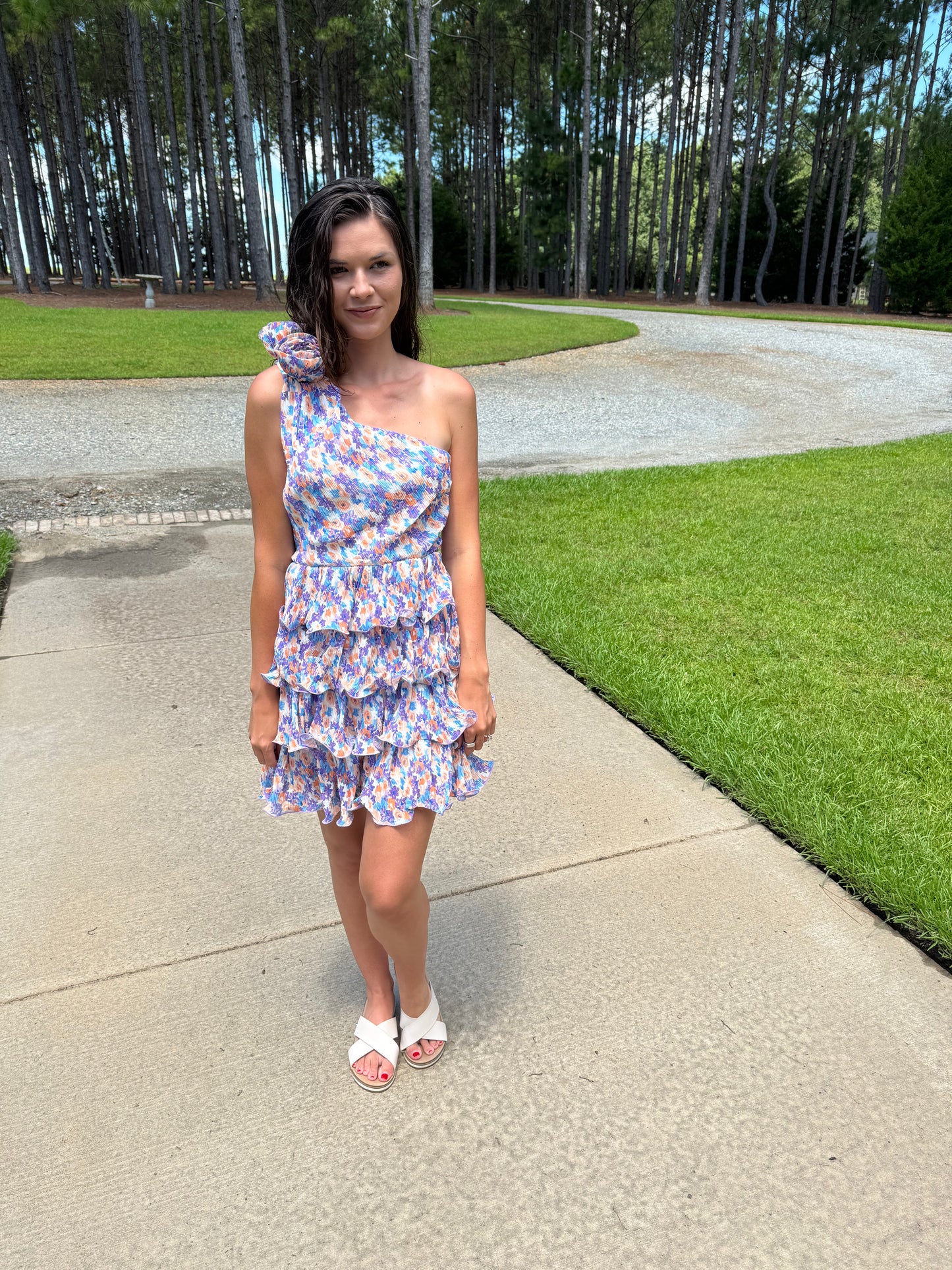 Purple Floral Cocktail Dress