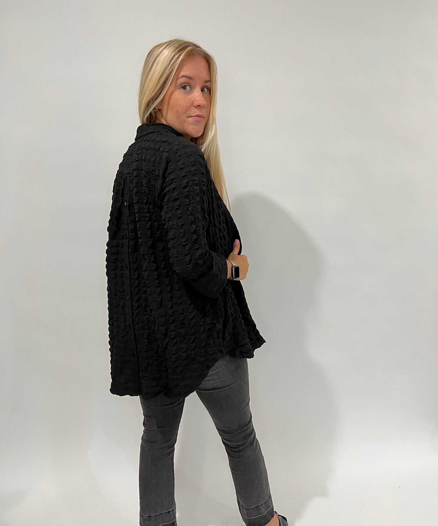 Black Textured Shirt