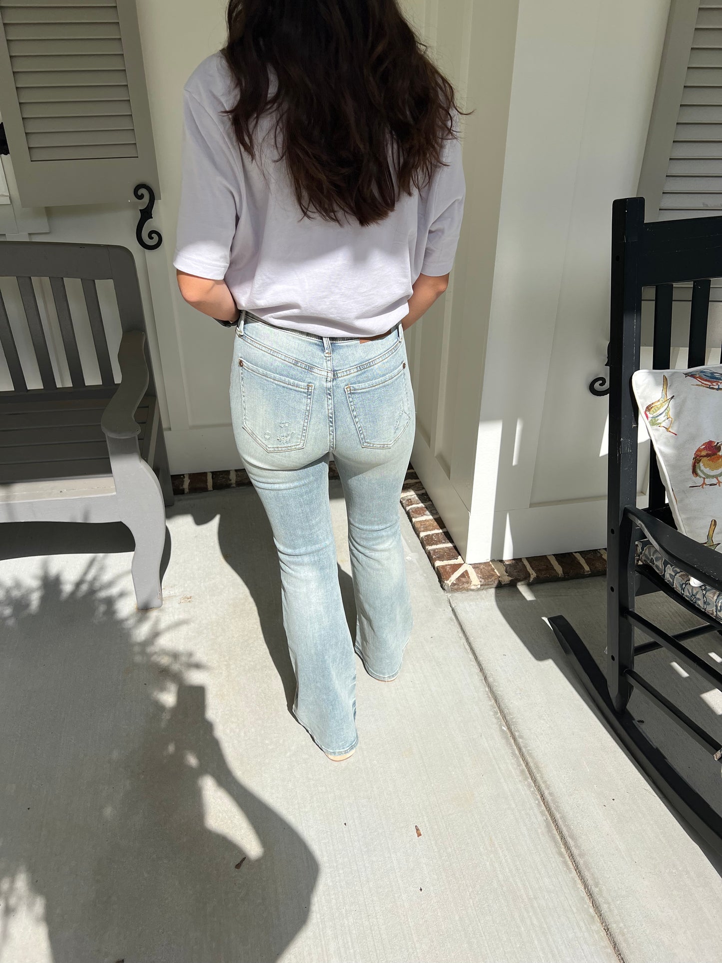 Mid-Rise Tinted Flare Jean