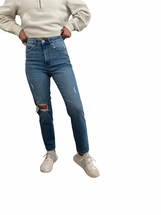 High rise cropped jean