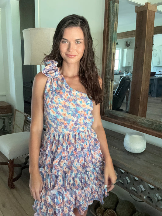 Purple Floral Cocktail Dress