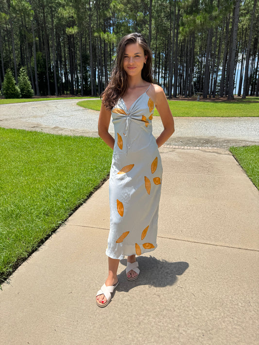 Silver Blue Leaf Dress