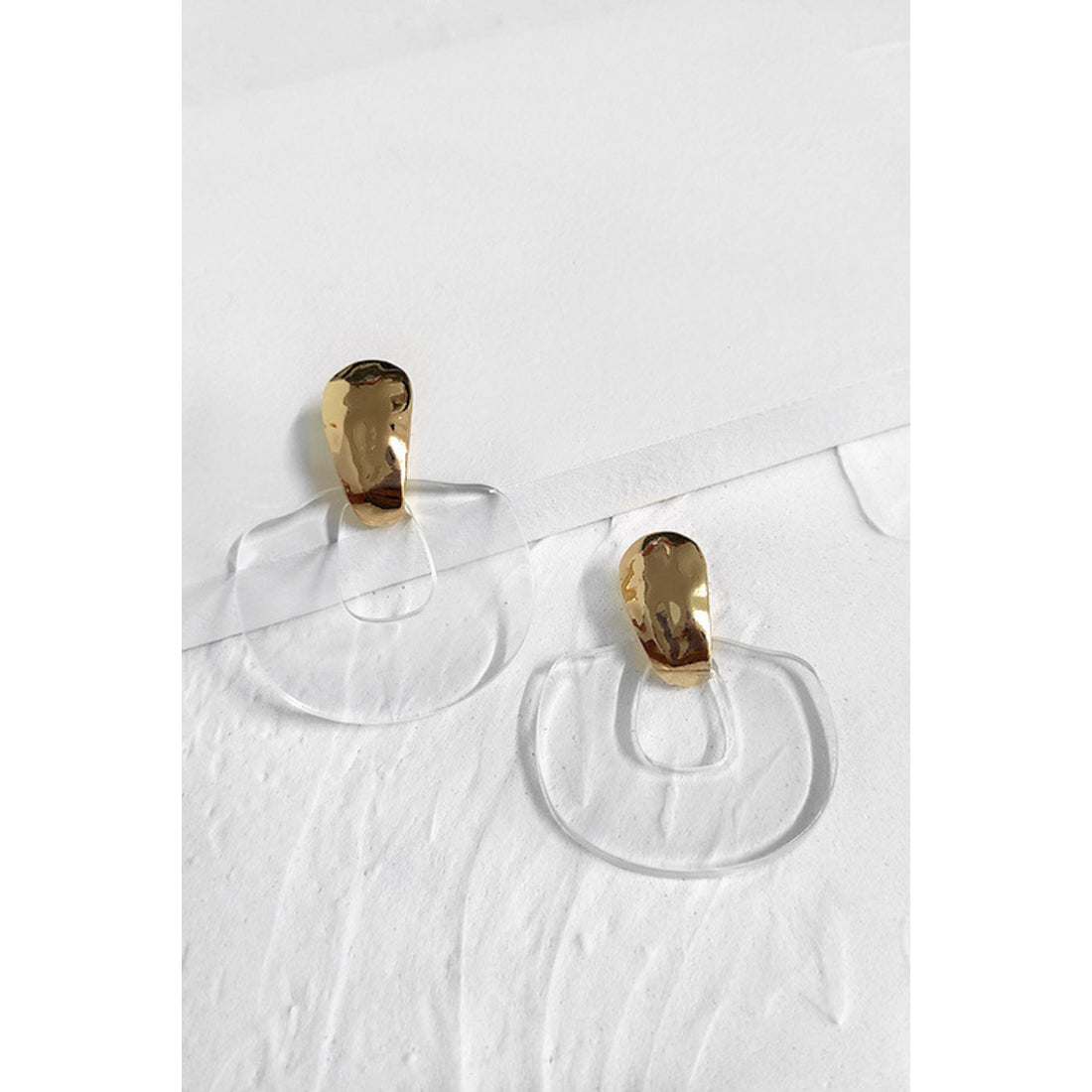 Gold and Clear Acrylic Earrings