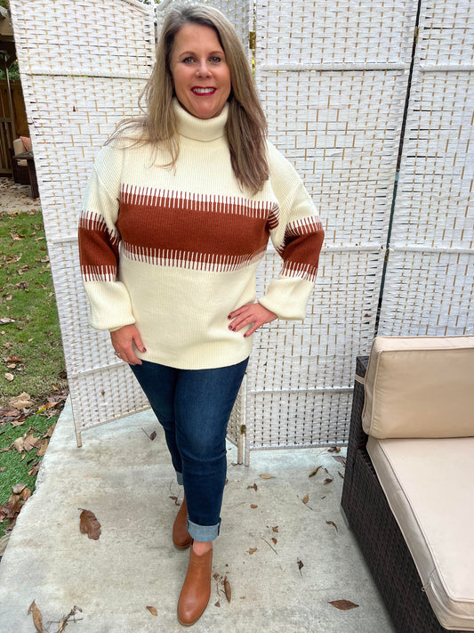 Ivory Brown Sweater